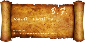 Boskó Fedóra névjegykártya